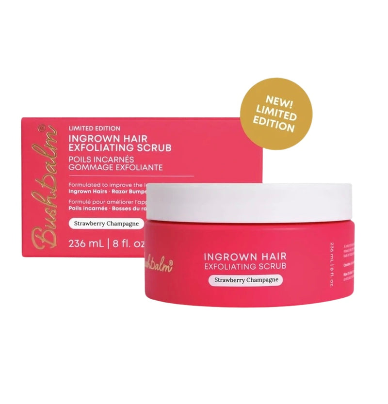 Bushbalm Strawberry Champagne Exfoliating Scrub Ingrown Hair (8oz/236ml)