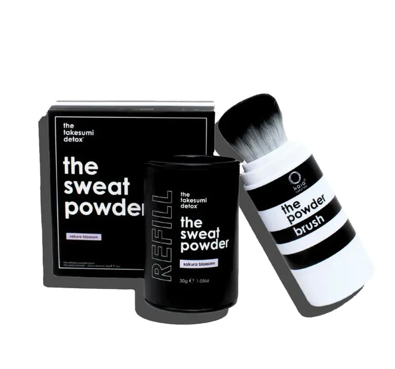 Kaia The Sweat Powder BRUSH + REFILL SET - crisp linen (1.06 oz/30g)