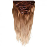 Aqua Clip-In Hair Extensions #6 Light Brown 18"